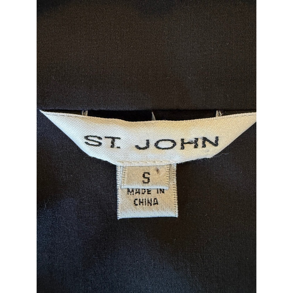 St John Silk Sleeveless Blouse Brown Black Geometric Abstract Print Small - Picture 3 of 5